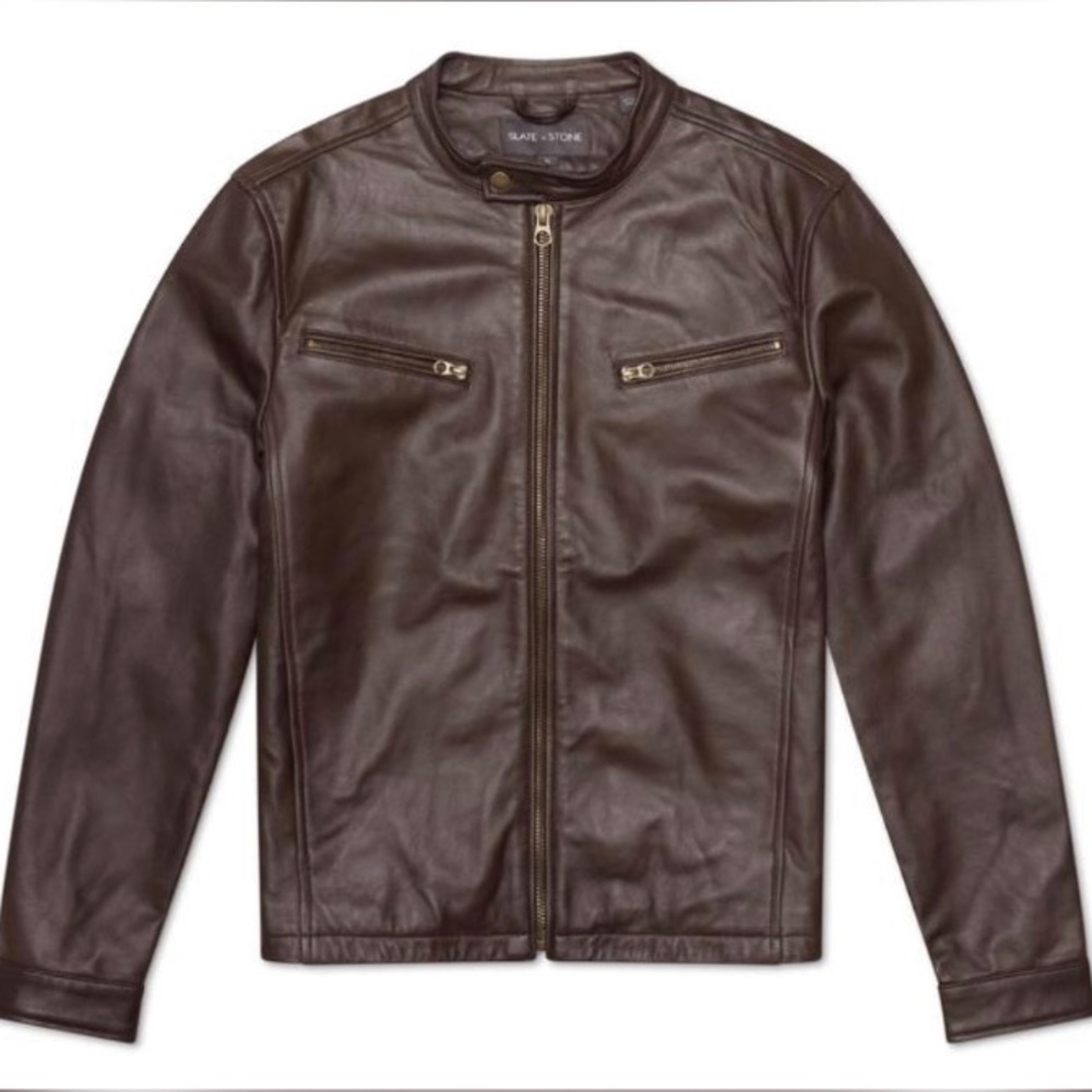 SLATE & STONE: LEATHER JACKET - Picture 2 of 5